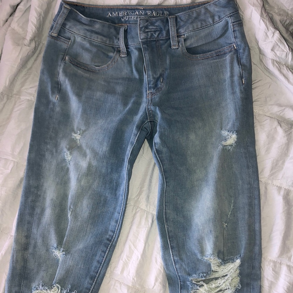 ripped blue jeans